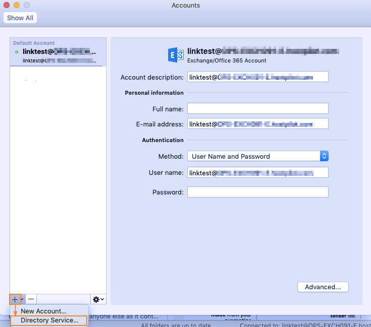 outlook 2011 for mac does not allow me to add new account